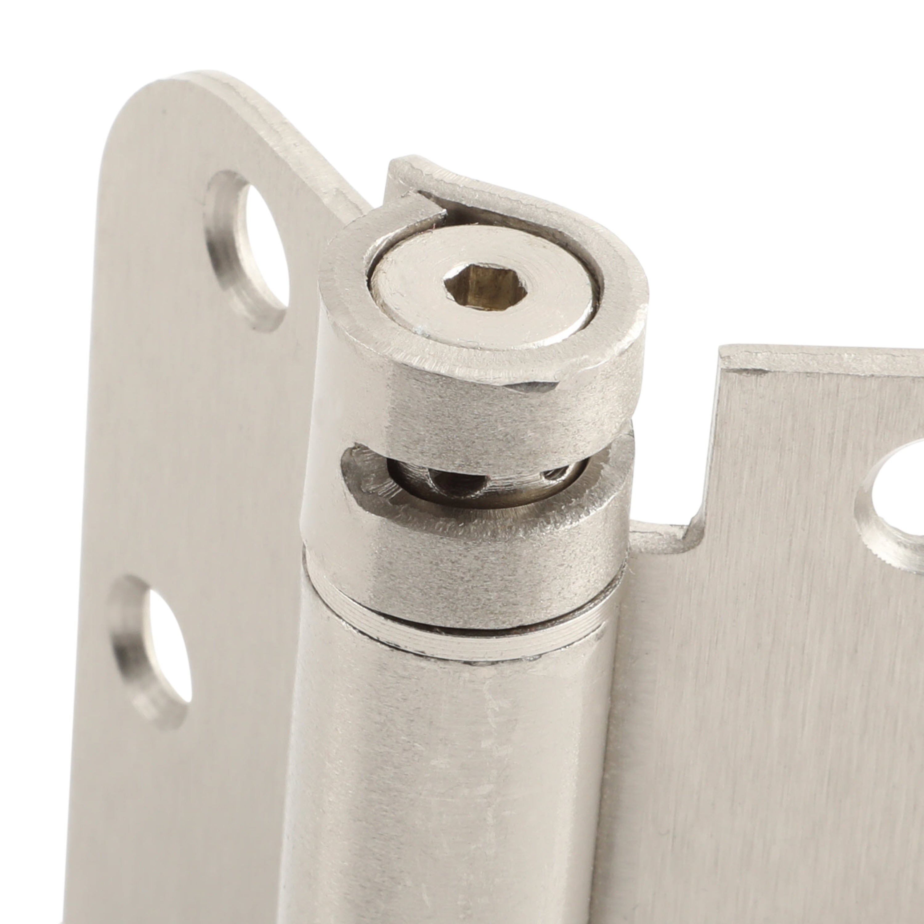 3.5 in x 3.5 in Satin Nickel Full Mortise Spring With Non-Removable Pin Squared Hinge - Set of 3 -  Pro-Edge HD