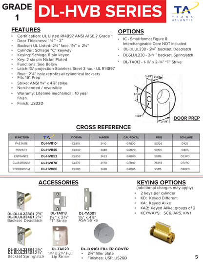 Heavy-Duty Stainless-Steel Grade 1 Commercial Entry Door Knob with Lock and IC Core -  Pro-Edge HD
