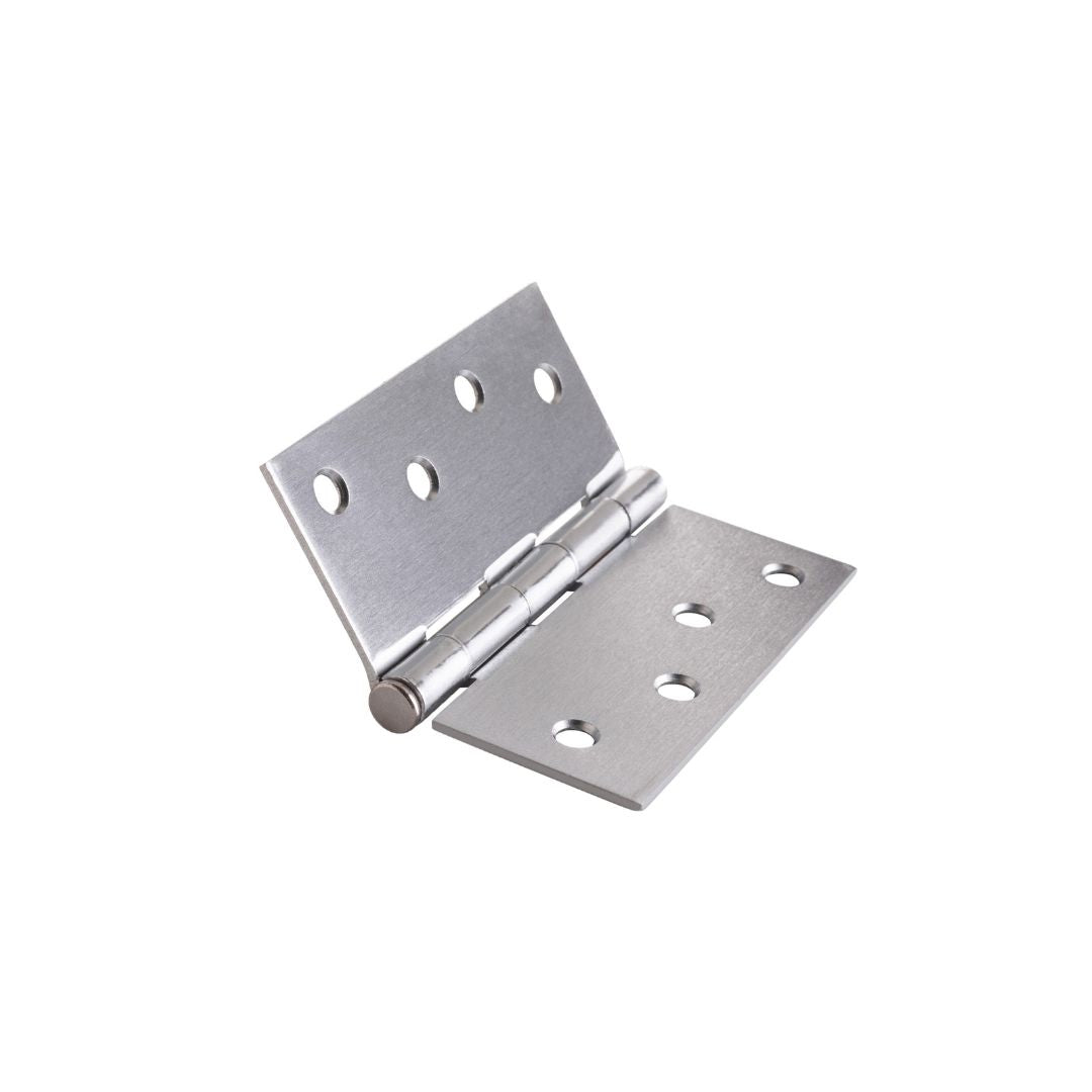 4 in x 4 in Brushed Chrome Mortise Removable Pin Squared Hinge - Set of 2 -  Pro-Edge HD