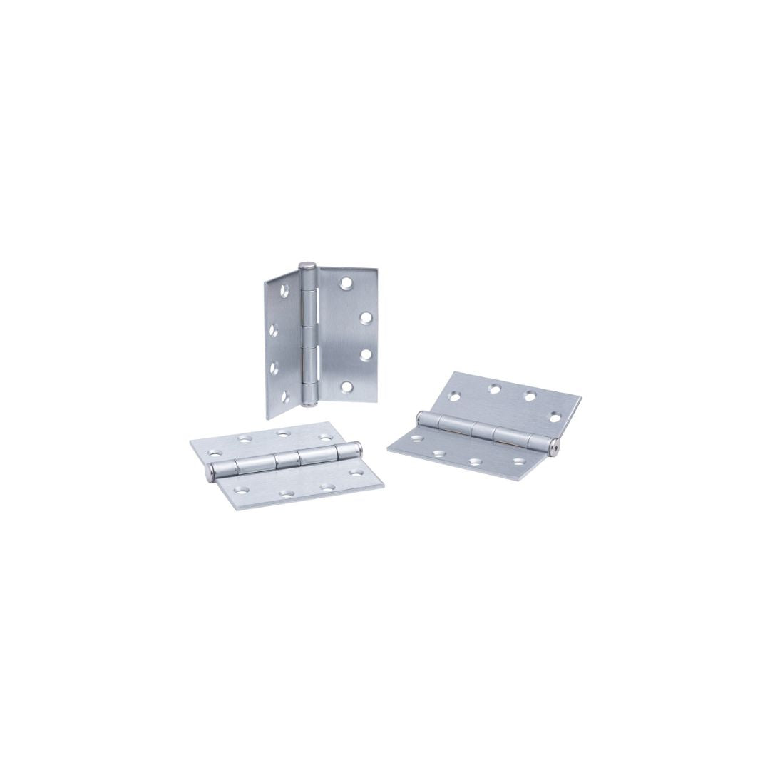 4.5 in x 4.5 in Brushed Chrome Surface Mount Removable Pin Squared Hinge - Set of 3 -  Pro-Edge HD