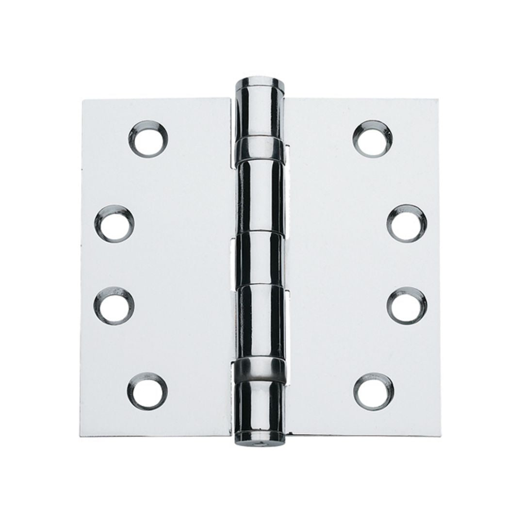 4.5 in x 4.5 in Brushed Chrome Ball Bearing Non-Removable Pin Heavy Weight Squared Hinge - Set of 3 -  Pro-Edge HD
