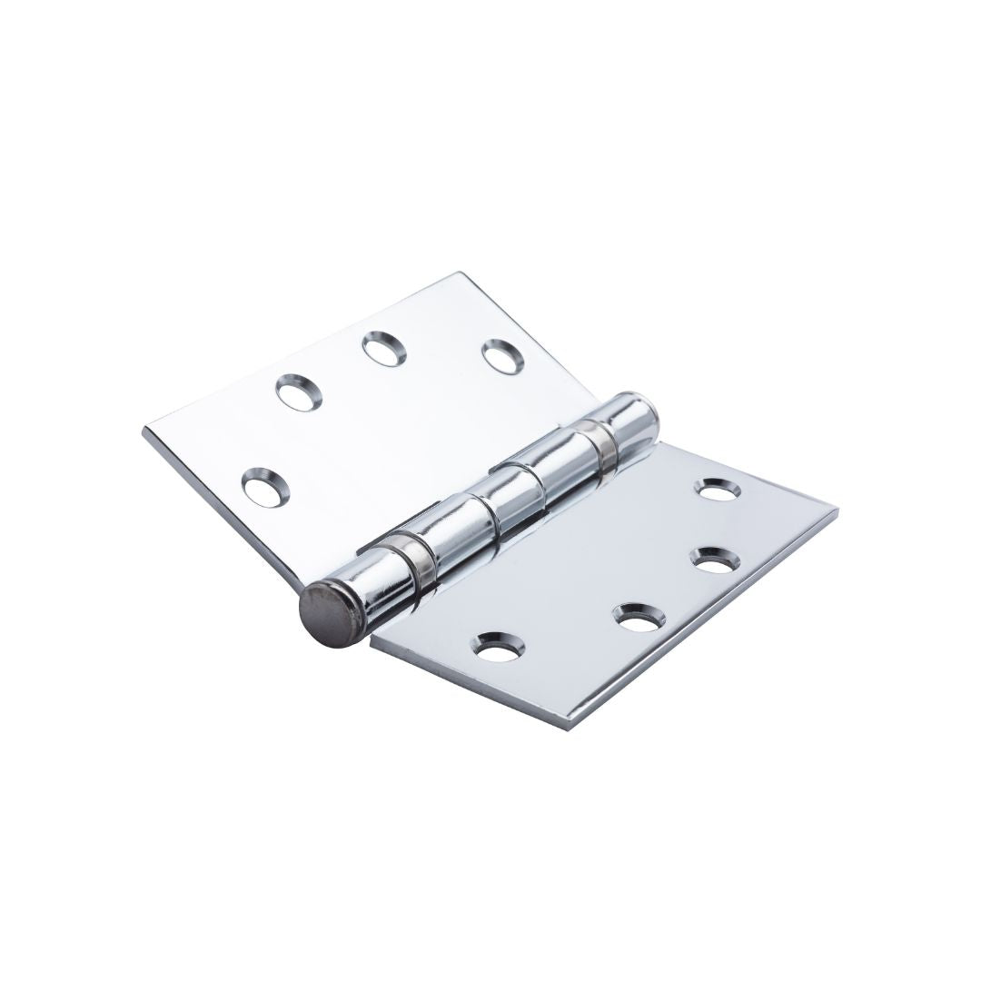 4.5 in x 4.5 in Brushed Chrome Ball Bearing Non-Removable Pin Heavy Weight Squared Hinge - Set of 3 -  Pro-Edge HD