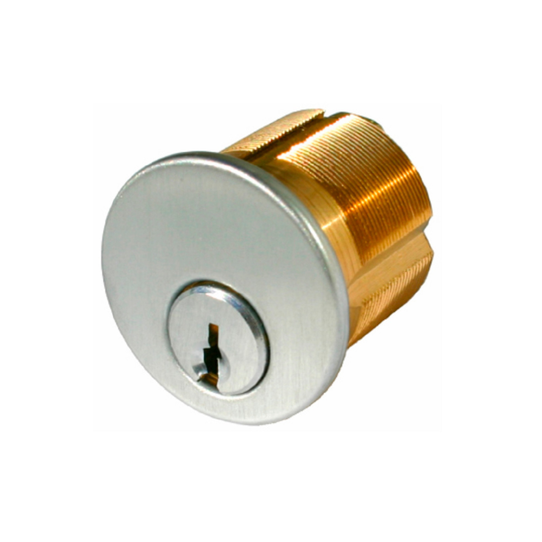 1&quot; Brushed Chrome Mortise Cylinder with Schlage Keyway