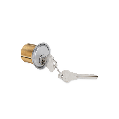 1-1/4&quot; Brushed Chrome Mortise Cylinder with Schlage Keyway