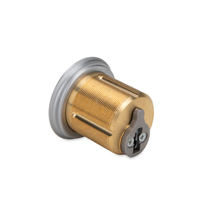1-1/4&quot; Brushed Chrome Mortise Cylinder with Schlage Keyway