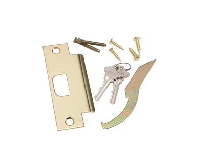 Light Duty Bright Brass Cylindrical Grade 3 Keyed Storeroom Door Knob with 2-3/4 in. Backset -  Pro-Edge HD