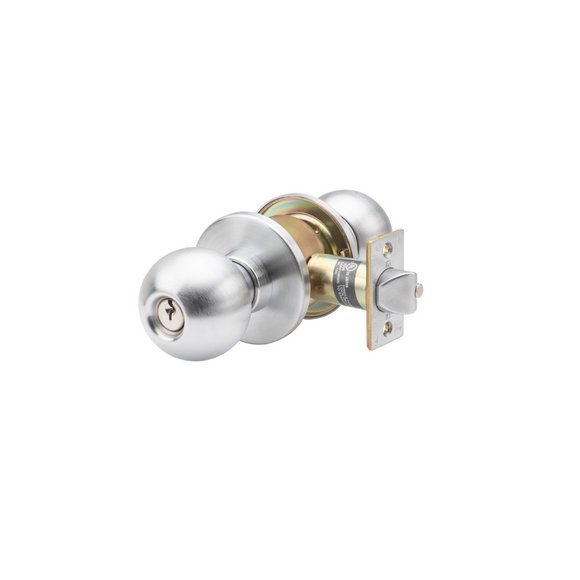 Stainless Steel Commercial Classroom Door Knob - Grade 1 with Essential Locking Features