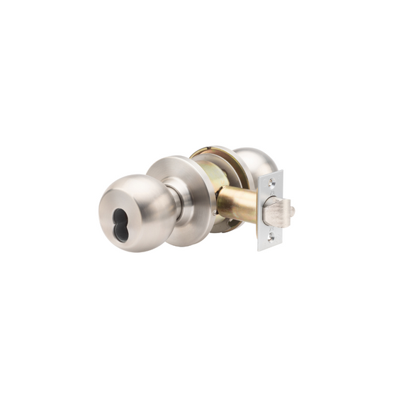 Stainless Steel Commercial Classroom Door Knob - Grade 1 with Lock & IC Core Capability