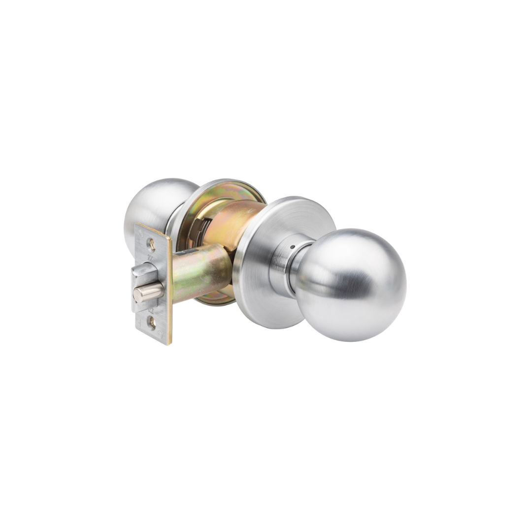 Heavy-Duty Stainless-Steel Grade 1 Commercial Cylindrical Storeroom Door Knob with Lock -  Pro-Edge HD