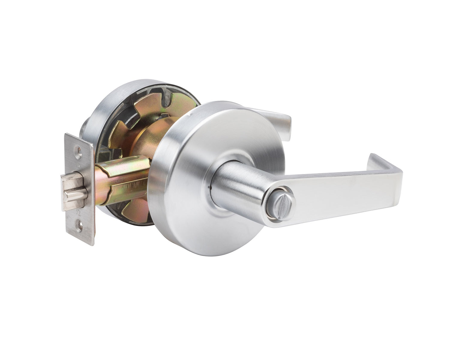LSV Saturn Brushed Chrome Grade 2 Commercial Cylindrical Entry Door Handle with 700 Series Single Cylinder Deadbolt Pack