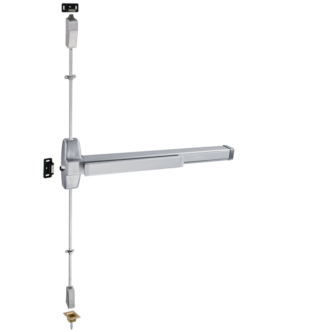 900 Series UL Listed Aluminum 36 in Grade 1 Heavy Duty 3-Point Surface Vertical Rod Panic Exit Device
