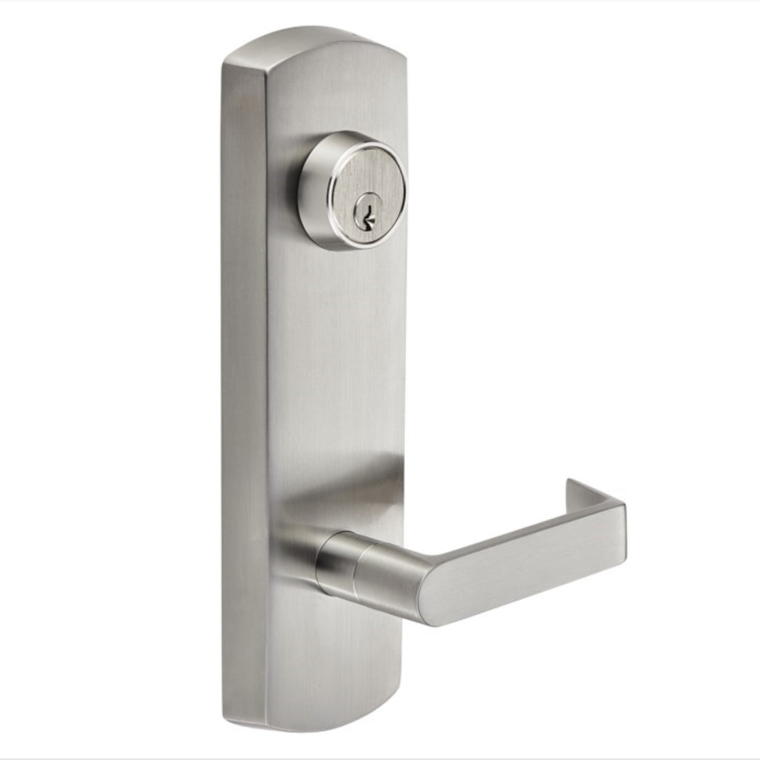 Brushed Chrome Commercial Entry Escutcheon Lever Trim for Panic Exit Device -  Pro-Edge HD