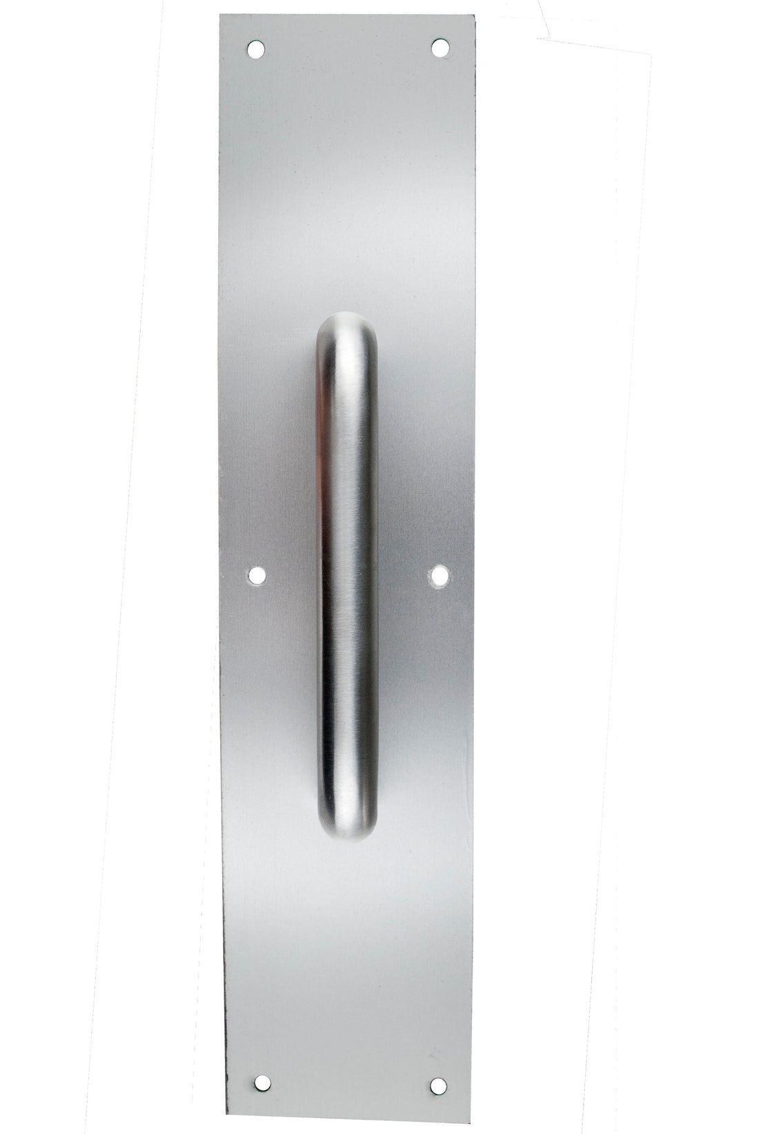 Refined 4 in. x 16 in. ADA Pull Plate with Elegant Round Handle - Supreme Door Guard -  Pro-Edge HD