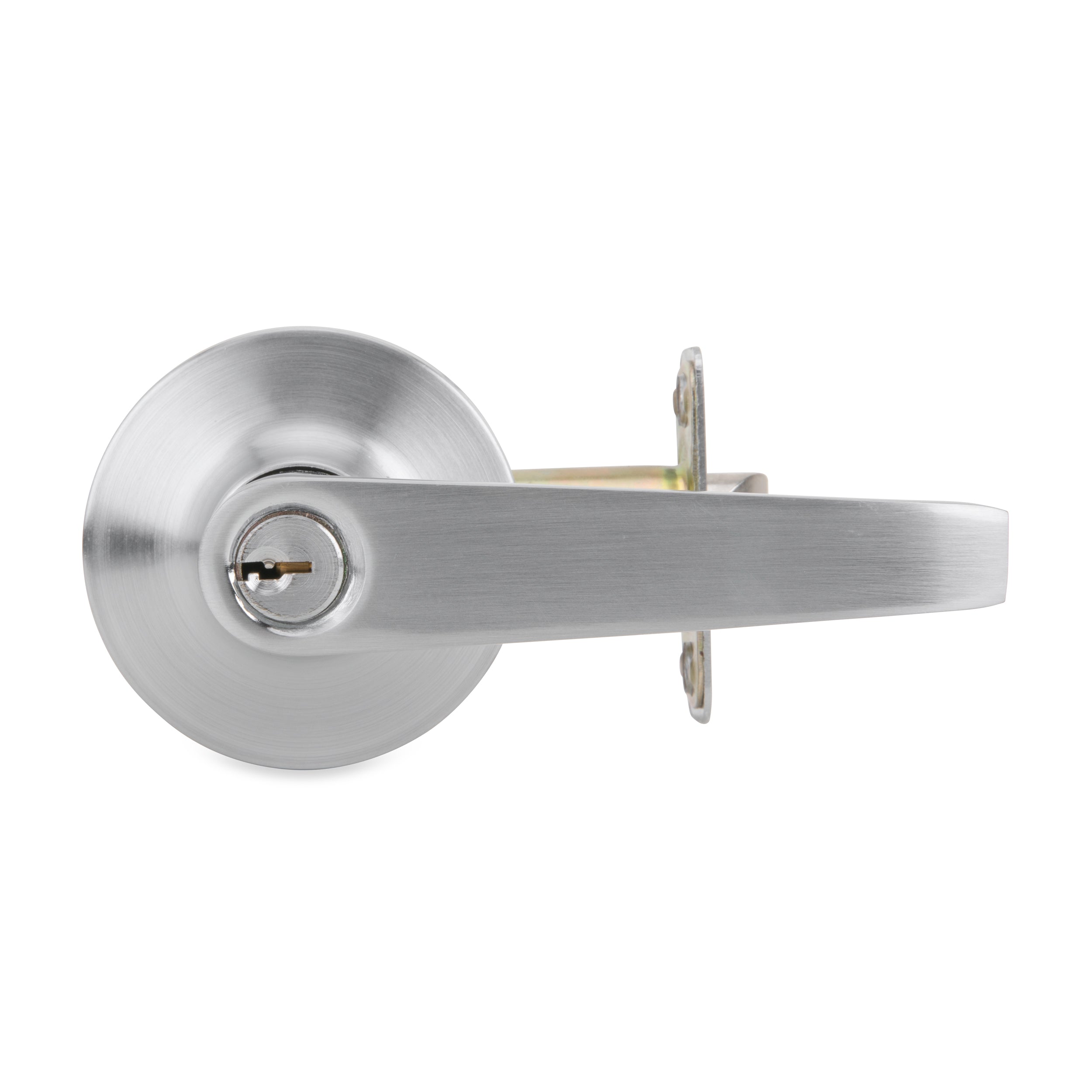 Franklin Collection Modern Brushed Chrome Grade 3 Entry Door Handle with Lock