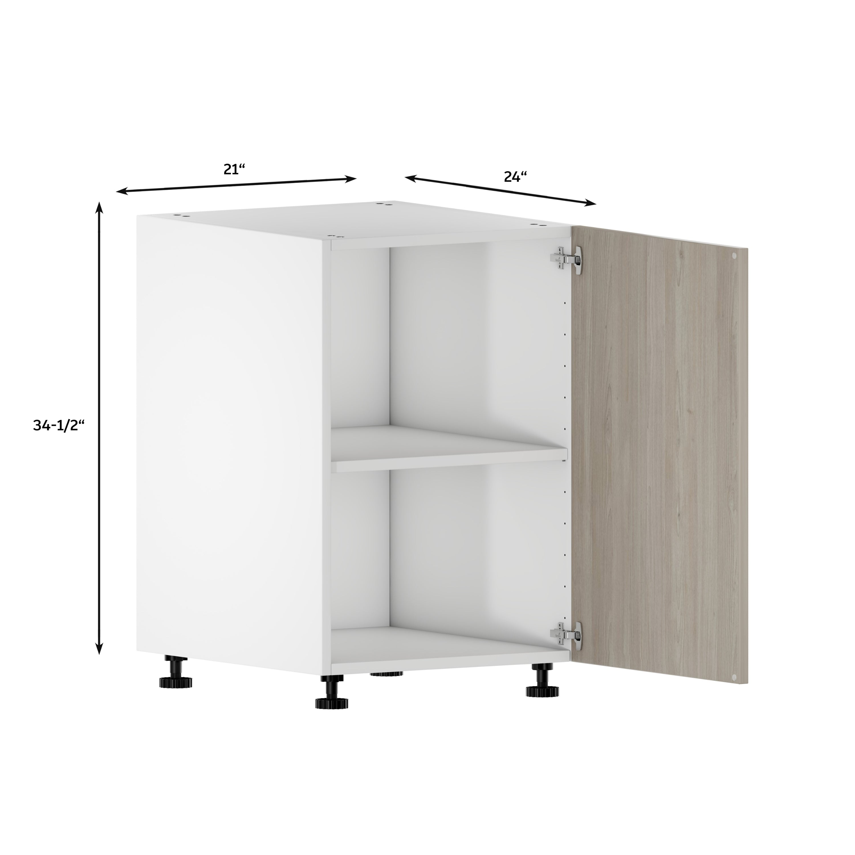 Quick Assemble Modern Style with Soft Close 21 in Base Kitchen Cabinet (21 in W x 24 in D x 34.50 in H)