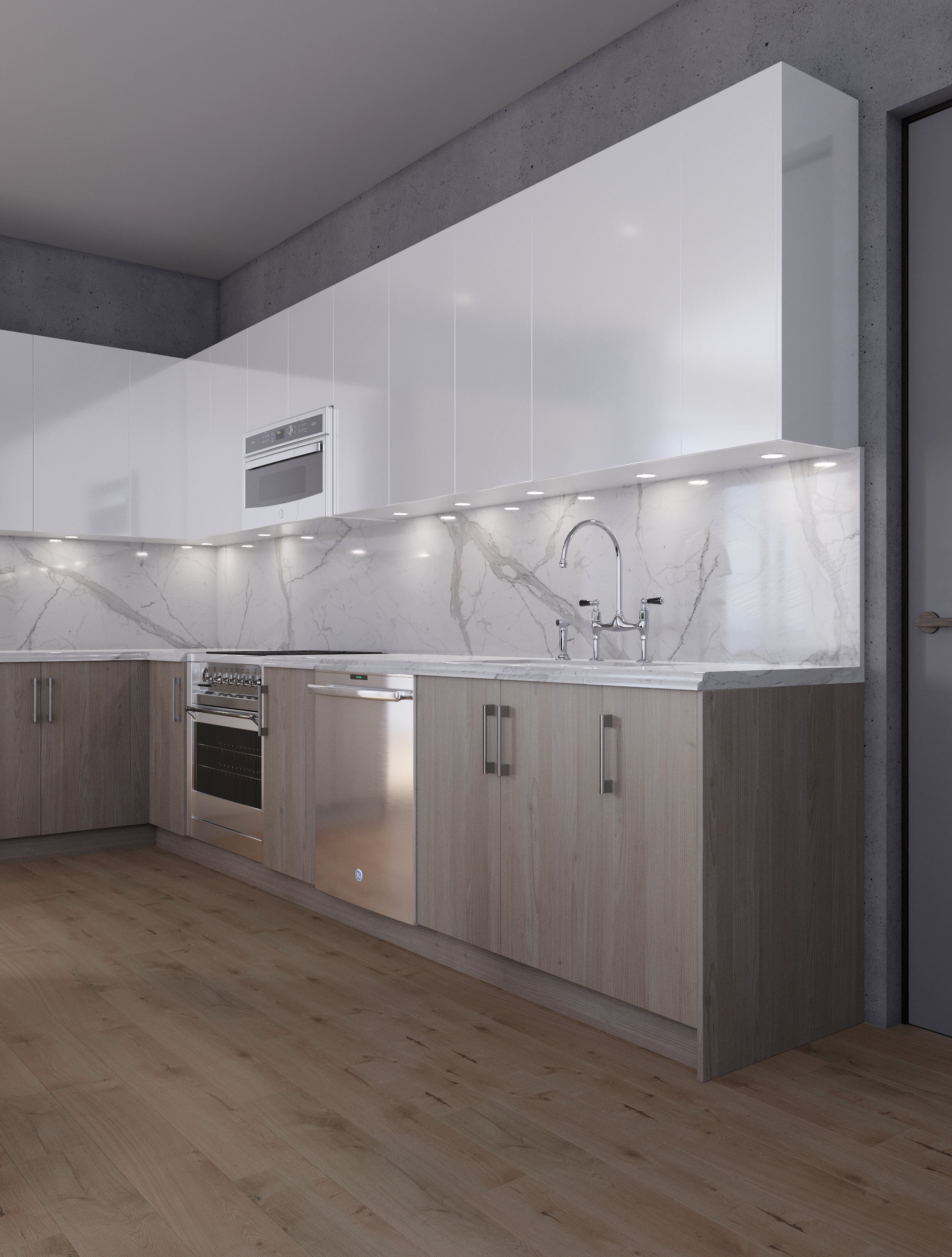 Grey Nordic Slab Style Kitchen Cabinet Toe Kick (4.5 in W x 48 in H x 1 in D)