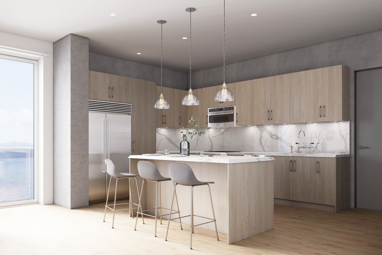 Grey Nordic Slab Style Kitchen Cabinet Toe Kick (4.5 in W x 48 in H x 1 in D) -  Pro-Edge HD