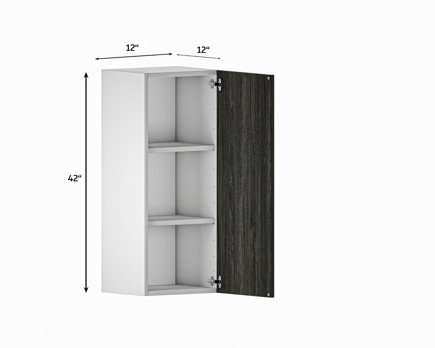 Quick Assemble Modern Style with Soft Close 12 in Wall Kitchen Cabinet (12 in W x 12 D x 42 in H) -  Pro-Edge HD