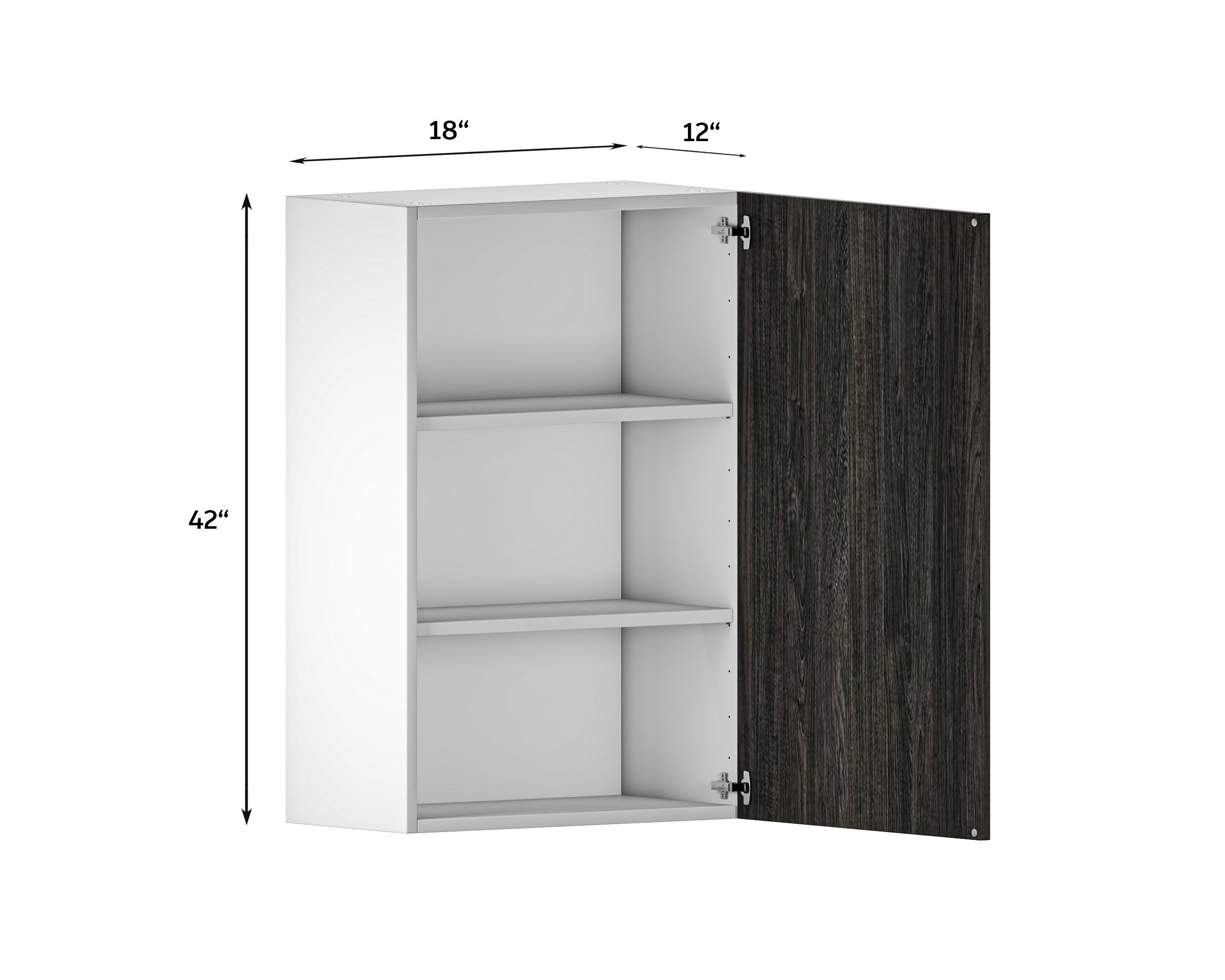 Quick Assemble Modern Style with Soft Close 18 in Wall Kitchen Cabinet (18 in W x 12 D x 42 in H) -  Pro-Edge HD