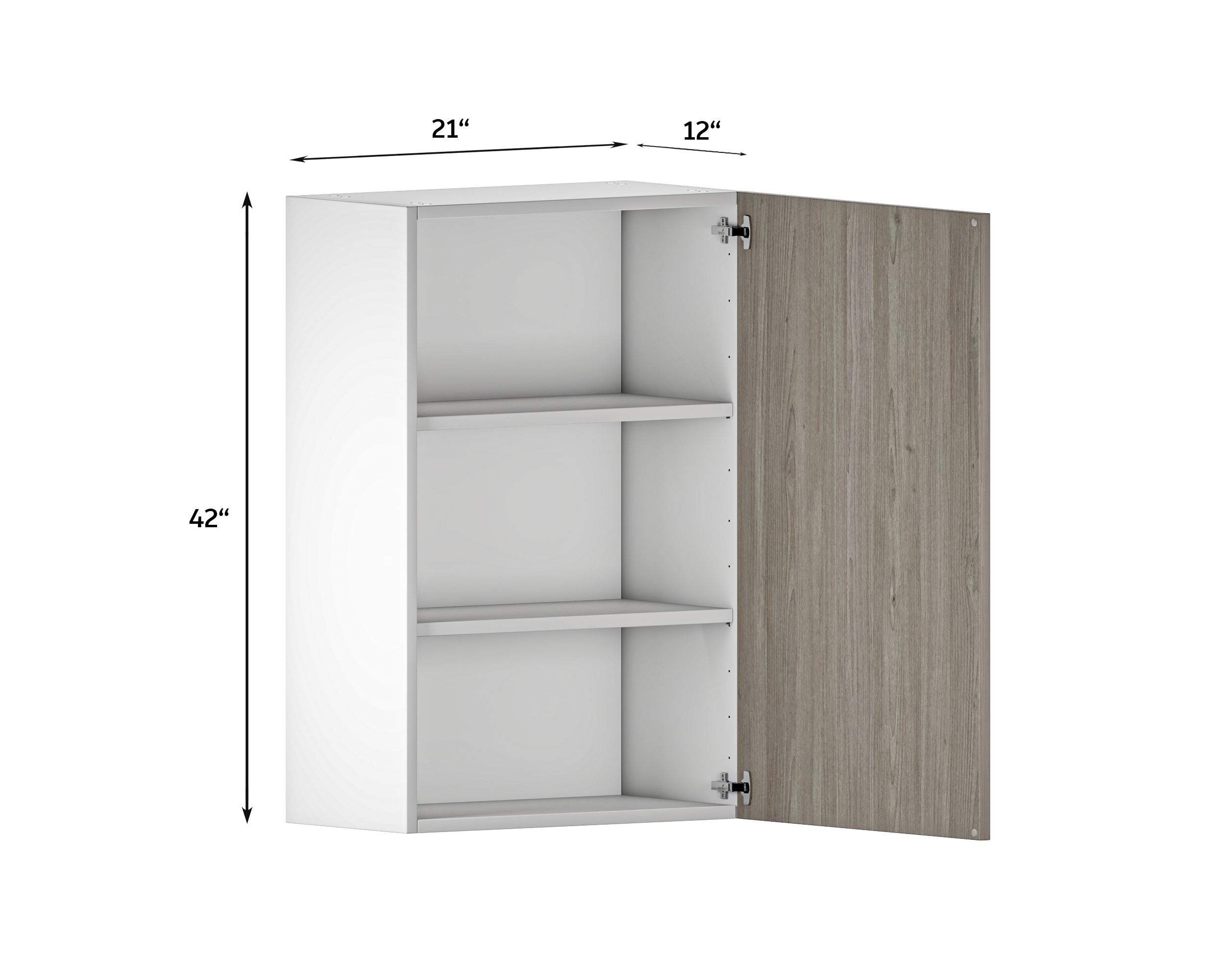 Quick Assemble Modern Style with Soft Close 21 in Wall Kitchen Cabinet (21 in W x 12 D x 42 in H) -  Pro-Edge HD