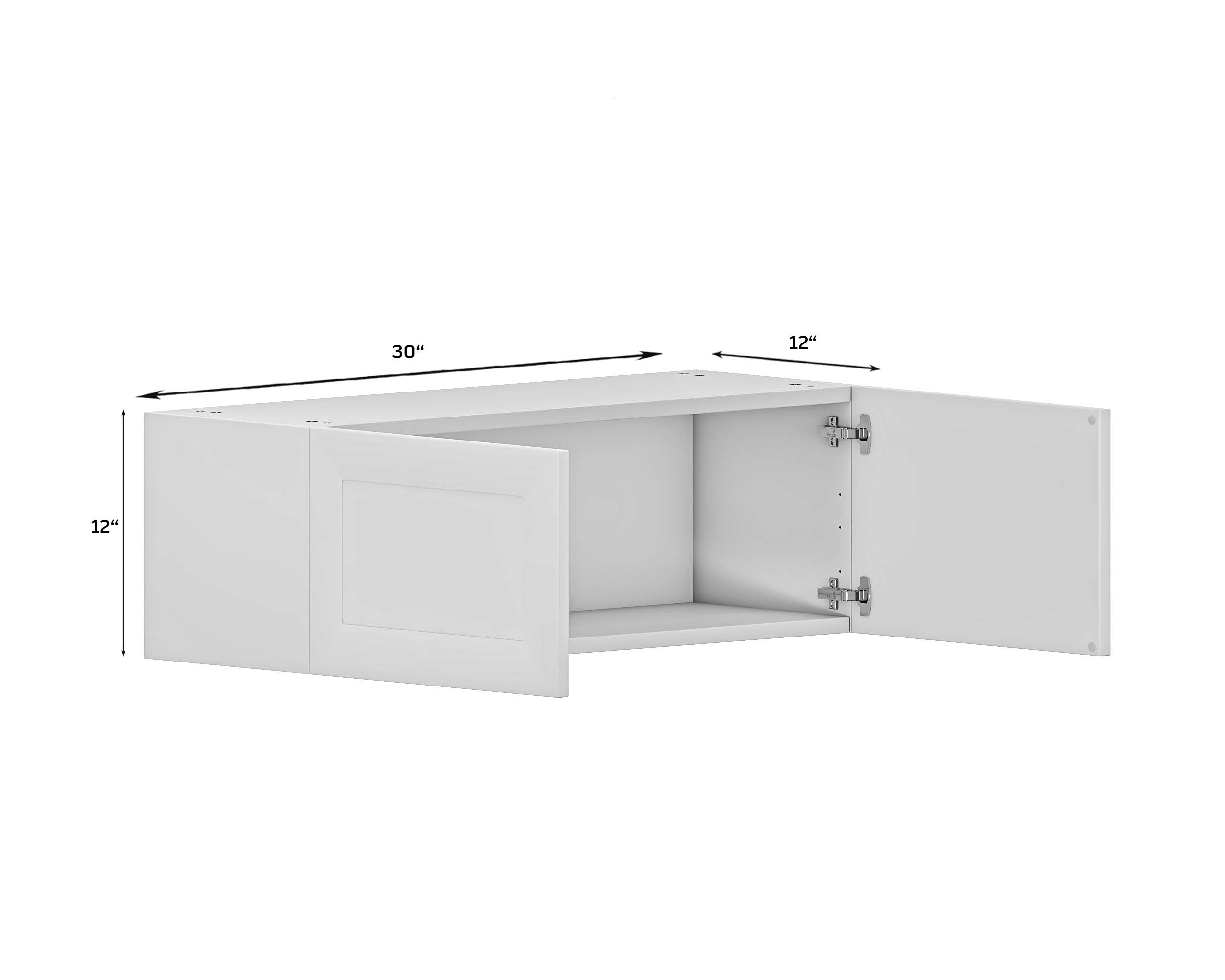 Quick Assemble Modern Style with Soft Close, White Shaker Wall Bridge Kitchen Cabinet (30 in W x 12 in H x 12 in D) -  Pro-Edge HD