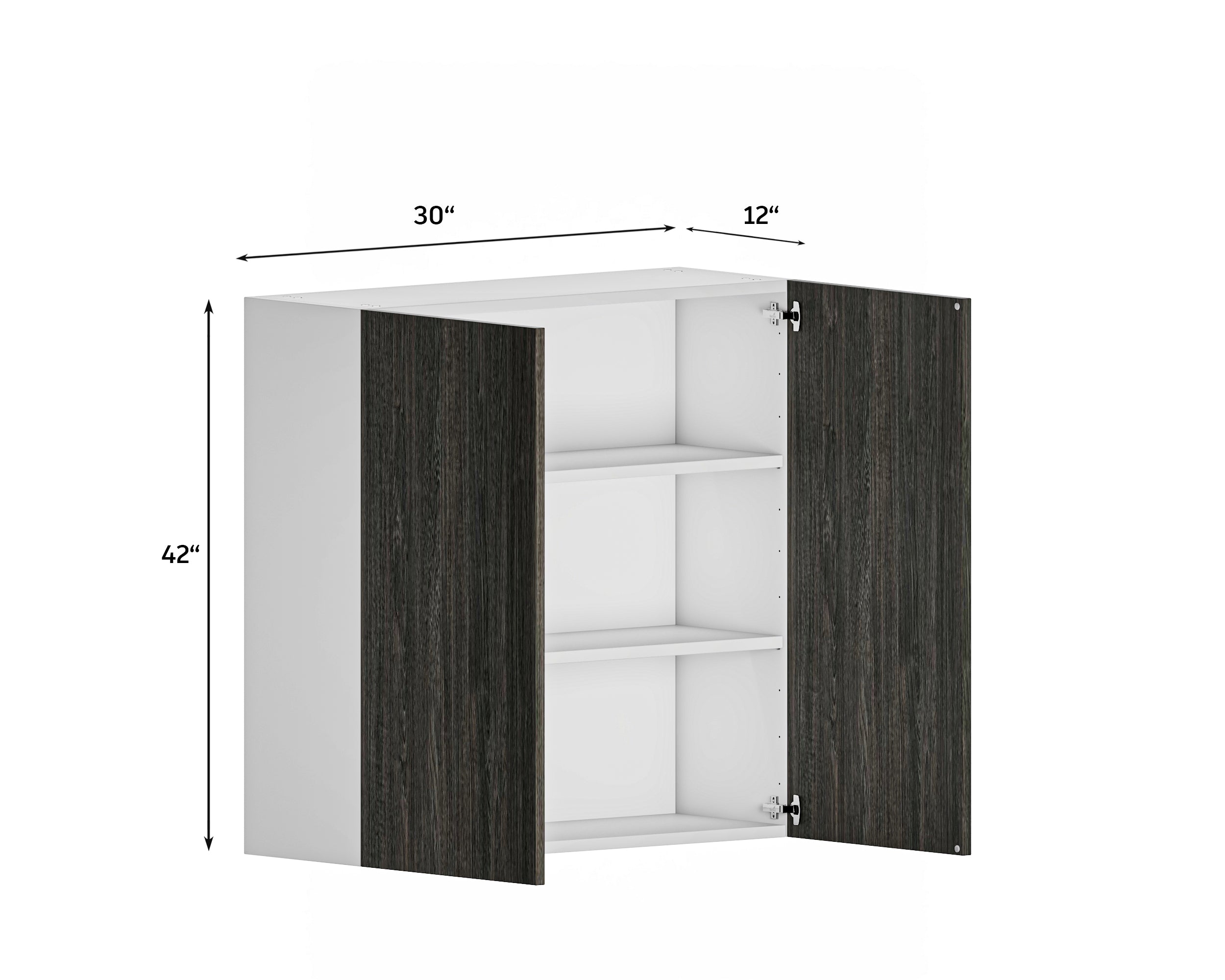 Quick Assemble Modern Style with Soft Close 30 in x 42 in Wall Kitchen Cabinet, 2 Door (30 in W x 12 D x 42 in H) -  Pro-Edge HD