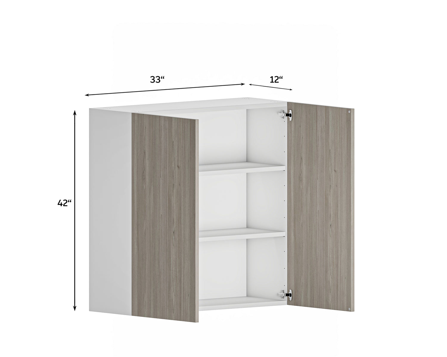 Quick Assemble Modern Style with Soft Close 33 in x 42 in Wall Kitchen Cabinet, 2 Door (33 in W x 12 D x 42 in H) -  Pro-Edge HD