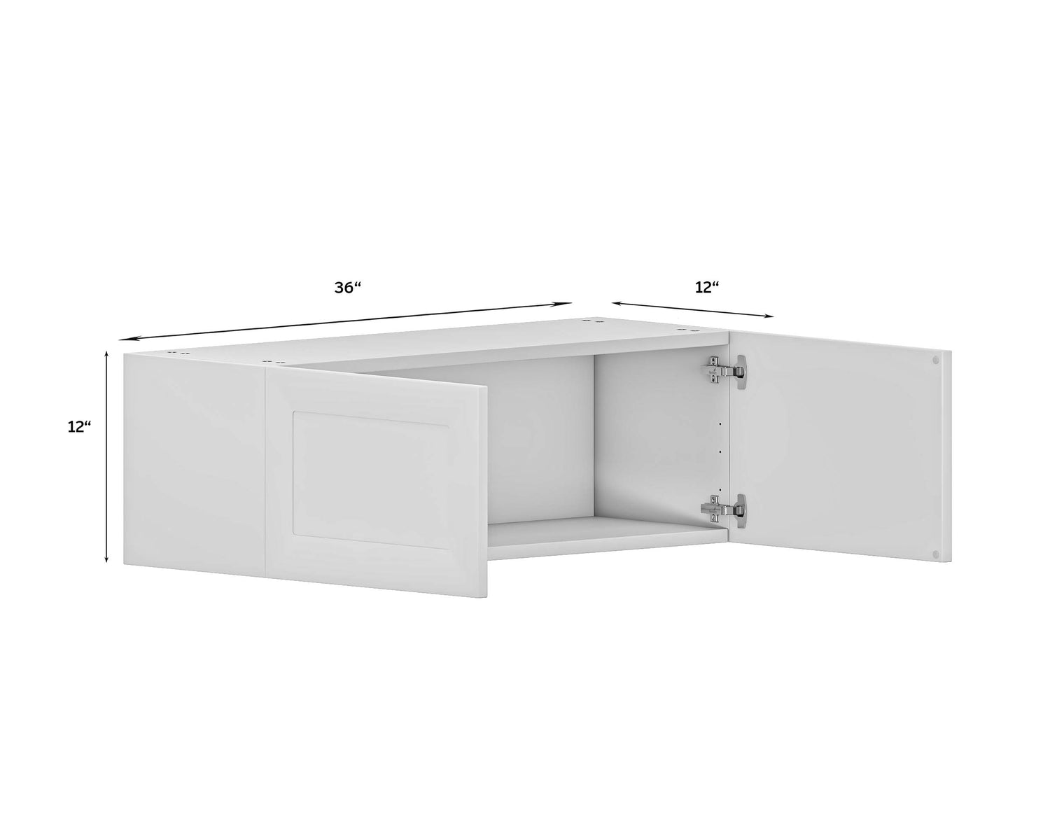 Quick Assemble Modern Style with Soft Close, White Shaker Wall Bridge Kitchen Cabinet (36 in W x 12 in H x 12 in D) -  Pro-Edge HD