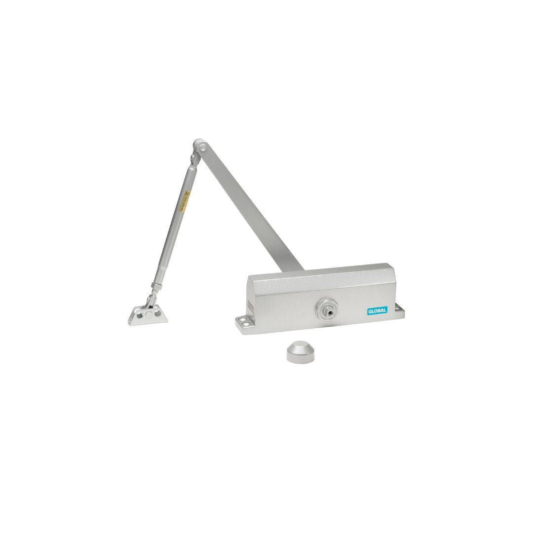 Commercial Grade 3 Door Closer with Backcheck in Aluminum with Cover, Parallel Arm, and Thru Bolts - Size 4 -  Pro-Edge HD