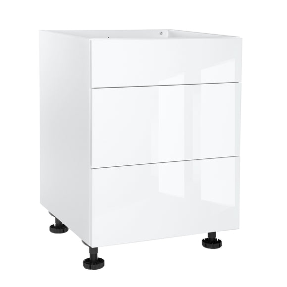Quick Assemble Modern Style with Soft Close 24 in Base Kitchen Cabinet, 3 Drawer (24 in W x 24 in D x 34.50 in H)