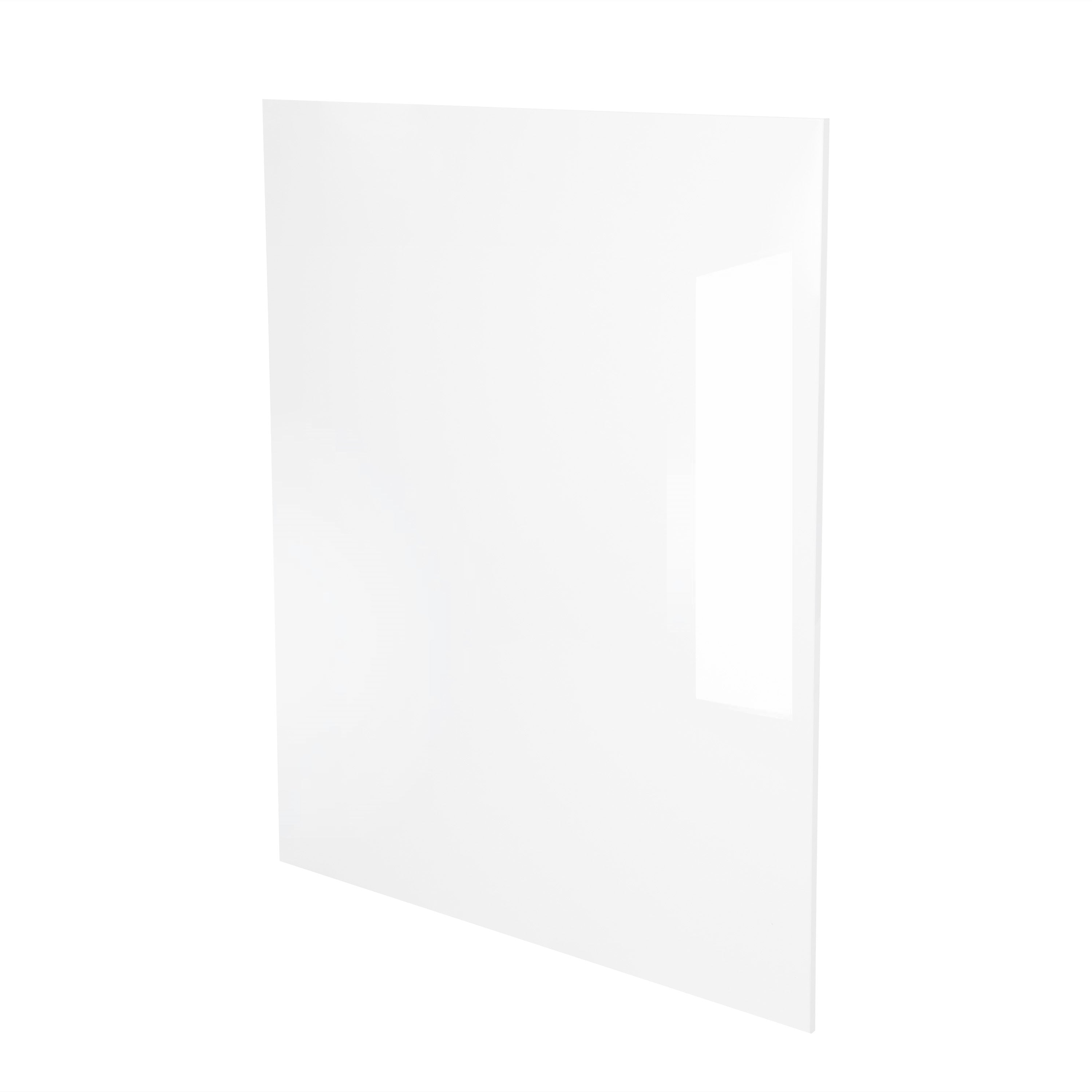 White Gloss Slab Style Kitchen Cabinet Island End Panel (36 in W x 0.75 in D x 48 in H) -  Pro-Edge HD