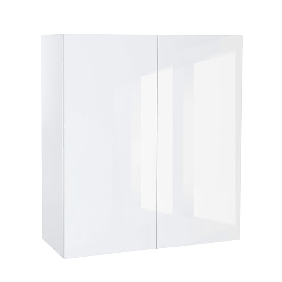 Quick Assemble Modern Style with Soft Close, White Gloss Wall Kitchen Cabinet, 2 Door (30 in W x 12 D x 36 in H)